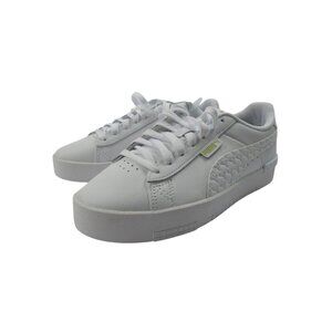 PUMA‎ Jada Dboss Athletic Sneakers Women Size 8.5 White Logo Lace Up 391738-01